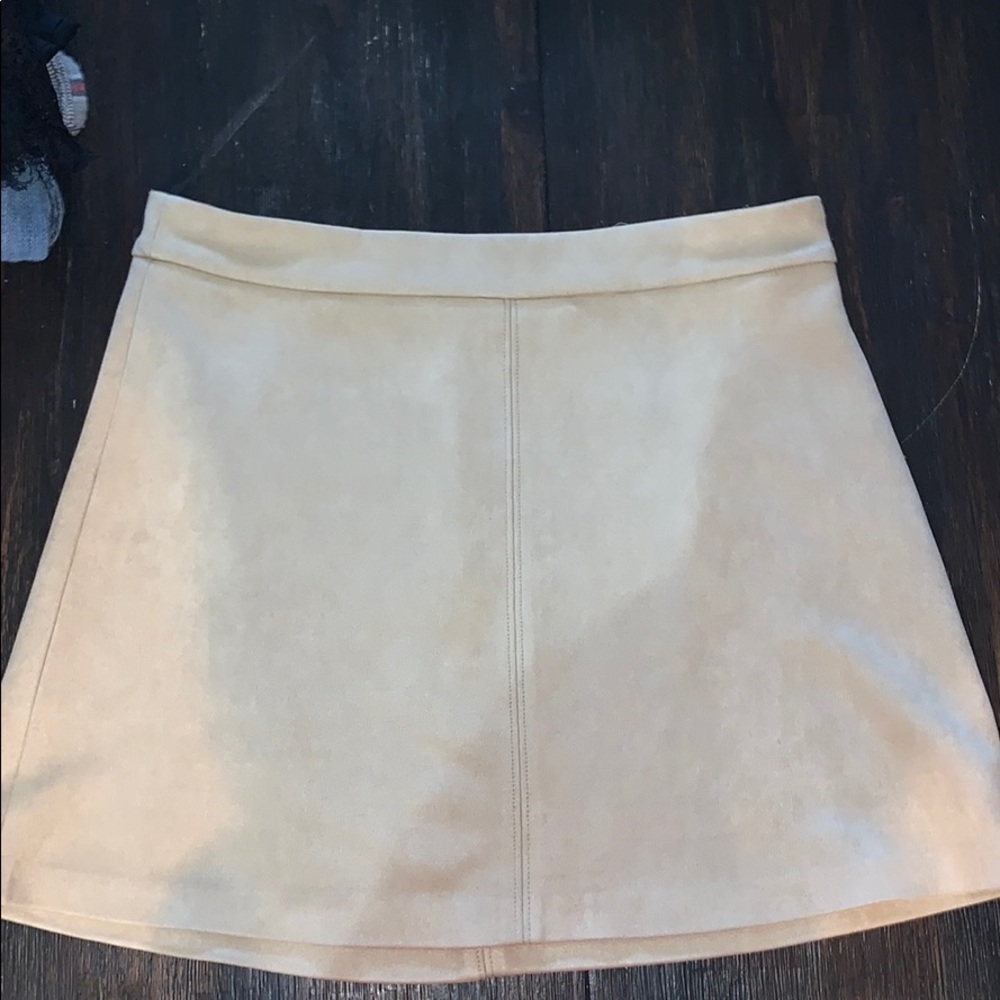 Cream/nude velour mini skirt size 4
